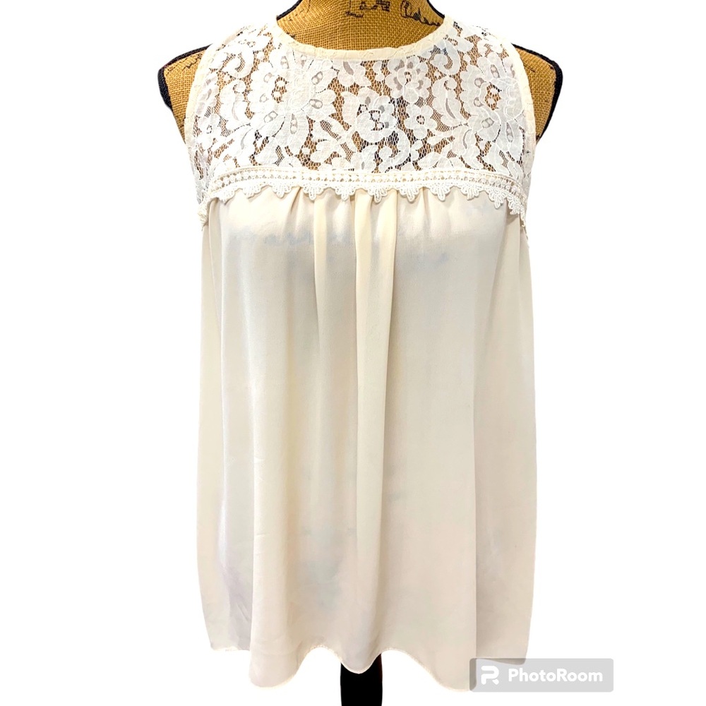 Women’s cream, floral, Atina Christine Sleeveless Top